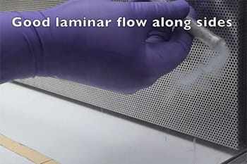 Laminar Airflow Workstation Smoke Flow Demonstration