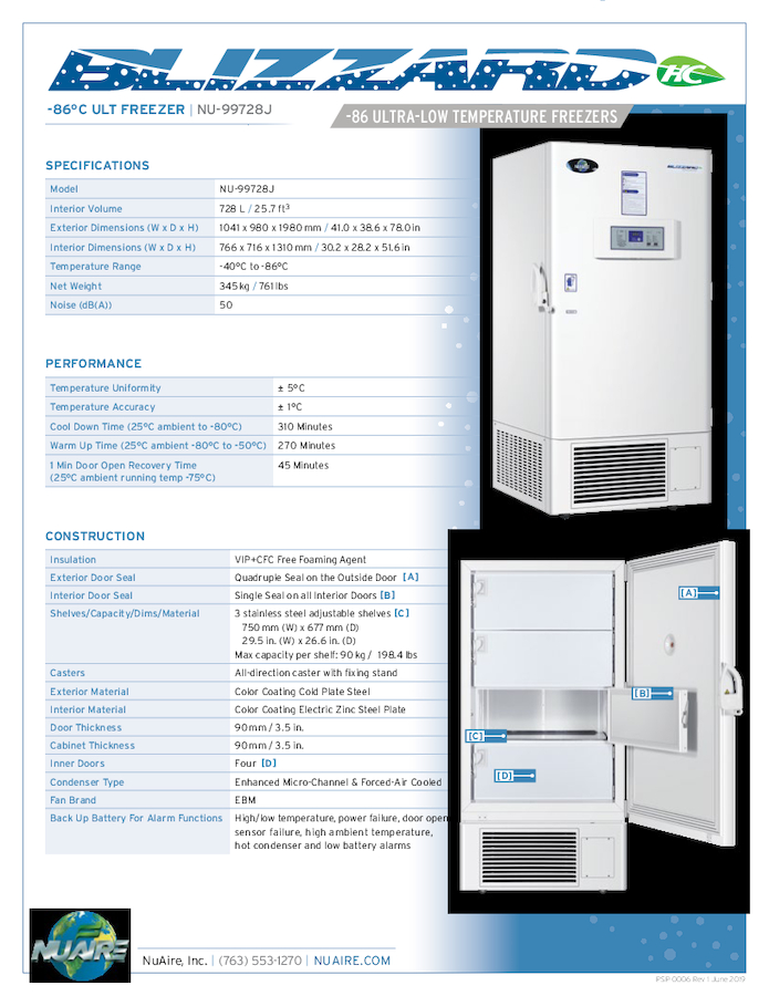 Ultralow Freezer NU-99728J